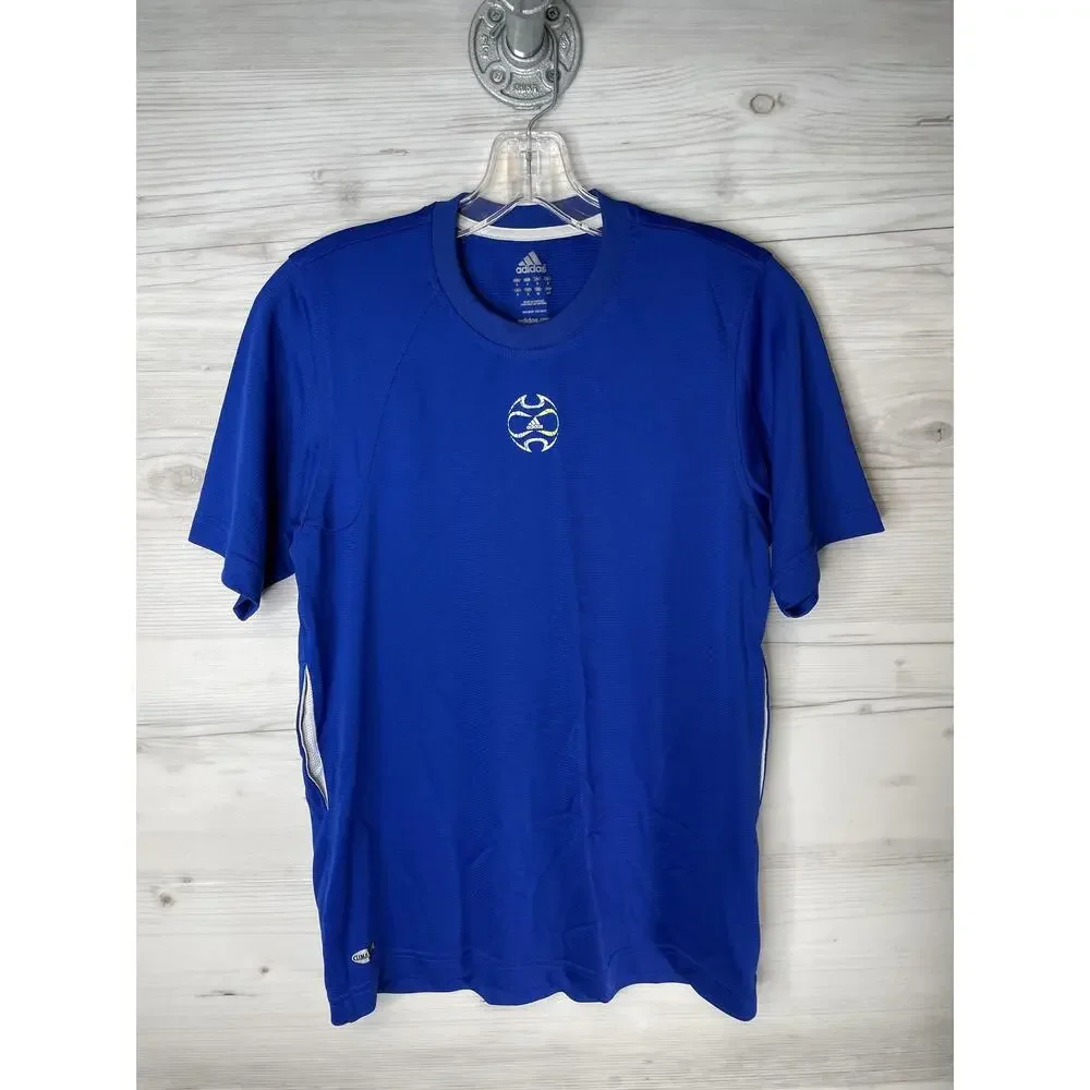 Adidas Shirt Mens Small Blue Clima Soccer Training Jersey‎ Short Sleeve Athletic